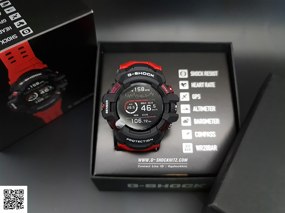 CASIO G-SHOCK นาฬิกาข้อมือ นาฬิกากันน้ำ นาฬิกาของแท้ ประกันศูนย์ CMG 1 ปี รุ่น GSW-H1000-1A4 นาฬิกาสีแดง