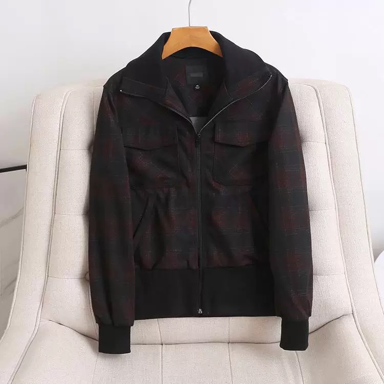 เสื้อฮู้ดกันหนาว เสื้อPea coat แจ็คเก็ตกันหนาว ลายตาราง แบรนด์SAVWIS สำเนา สำเนา ตารางแดงดำ