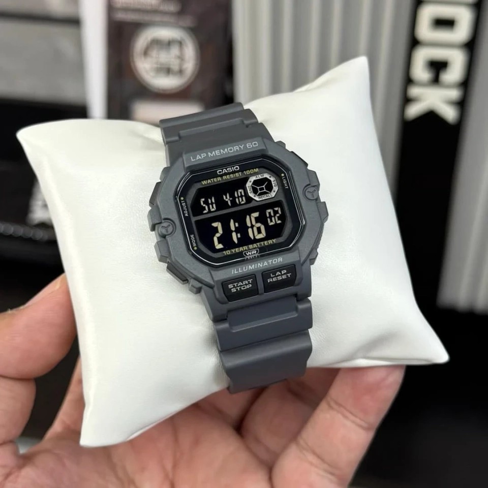 CASIO MID YEAR SALE นาฬิกาคาสิโอ พร้อมส่ง นาฬิกาข้อมือ นาฬิกากันน้ำ นาฬิกาของแท้ ประกันศูนย์ CMG 1 ปี รุ่น WS-1400H-8B นาฬิกาสีเทา