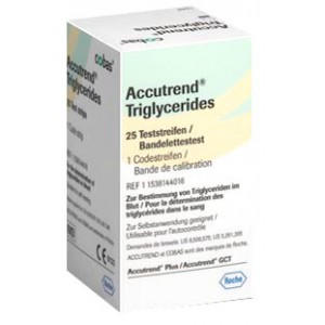 แผ่นตรวจไตกรีเซอไรด์ ACCUTREND TRIGLYCERIDEI 25 ชิ้น