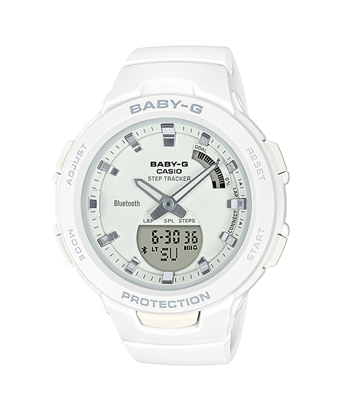 CASIO BABY-G นาฬิกาข้อมือ นาฬิกากันน้ำ นาฬิกาของแท้ ประกันศูนย์ CMG 1 ปี รุ่น BSA-B100-7A นาฬิกาสีขาว