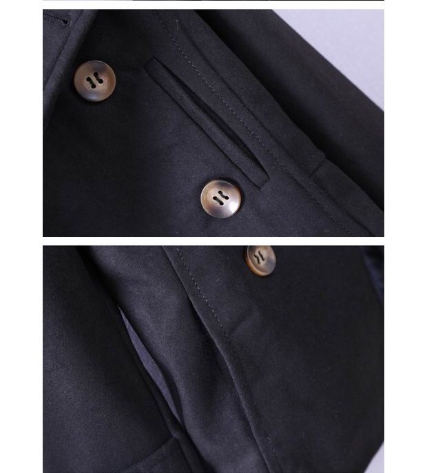 เสื้อคลุม เสื้อโค้ท coat ผ้าสักหลาด สีดำ brandname ญี่ปุ่น TREAT SUPPLYกระดุม 2 แถว แต่งคอได้2 แบบ เก๋ๆ( คอปีน/คอปก) ปกใหญ่สวยเท่ห์ แพทเทริน์เนื้อหรู สินค้าหลุดโรงงาน