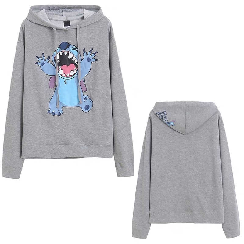 เสื้อฮู้ด stitch Disney เสื้อยืด แขนยาว สีฟ้า ลายการ์ตูน STITCH งานสวย มากคะ สำเนา ฟ้า