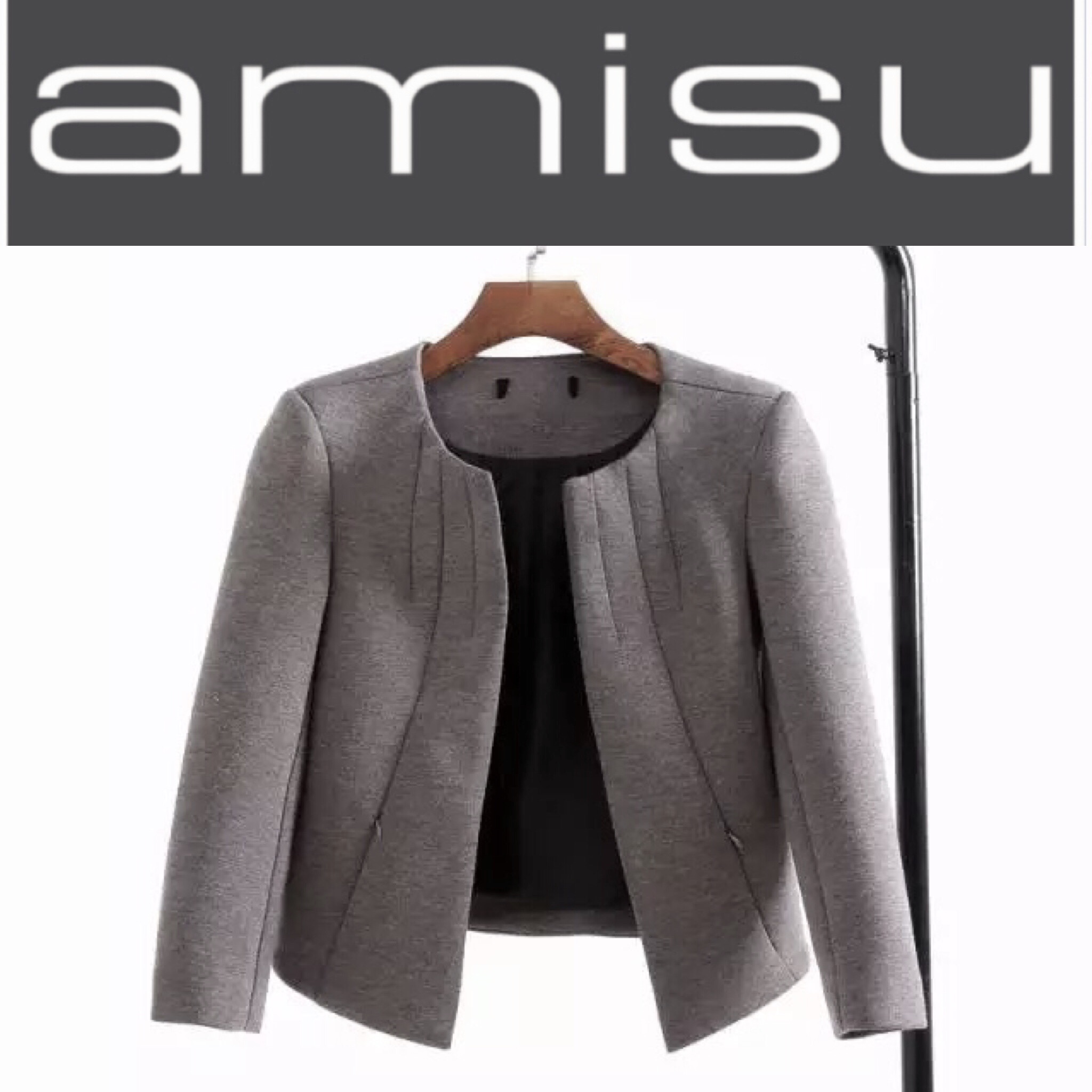 Amisu เสื้อนอก เสื้อคลุม แขนยาว สีเทา แบรนด์เนมAMISU ญี่ปุ่น แท้100% S/M/L/XL สำเนา เทา
