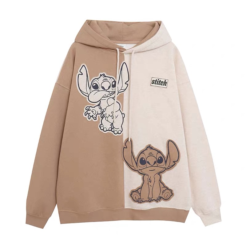 เสื้อฮู้ด วอร์ม สเวตเตอร์ Disney เสื้อ stitch สติช ทูโทน แขนยาว สีดำ ลายการ์ตูนมิคกี้ งาน DISNEYงานสวย ดำ