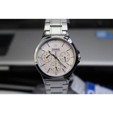 CASIO นาฬิกาคาสิโอ นาฬิกาข้อมือ นาฬิกากันน้ำ นาฬิกาของแท้ ประกันศูนย์ CMG 1 ปี รุ่น LTP-V300D-4A นาฬิกาสีเงิน