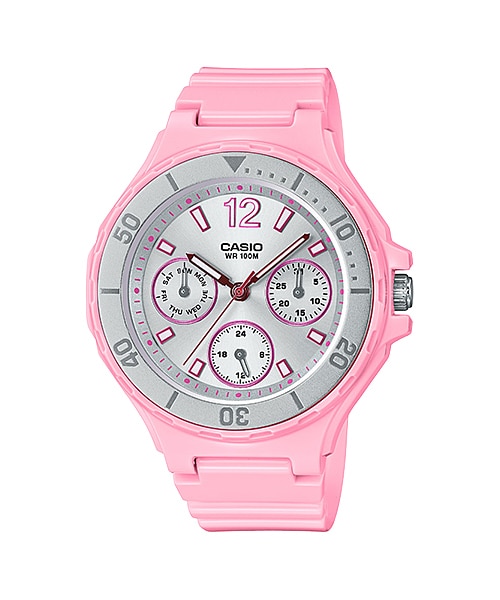 CASIO นาฬิกาคาสิโอ นาฬิกาข้อมือ นาฬิกากันน้ำ นาฬิกาของแท้ ประกันศูนย์ CMG 1 ปี รุ่น LRW-250H-4A2 นาฬิกาสีชมพู