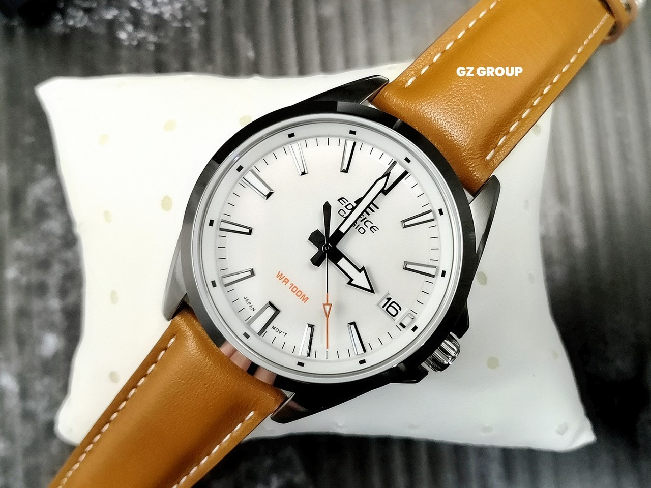 CASIO MID YEAR SALE EDIFICE พร้อมส่ง นาฬิกาข้อมือ นาฬิกากันน้ำ นาฬิกาของแท้ ประกันศูนย์ CMG 1 ปี รุ่น EFV-100L-7A นาฬิกาสีน้ำตาล