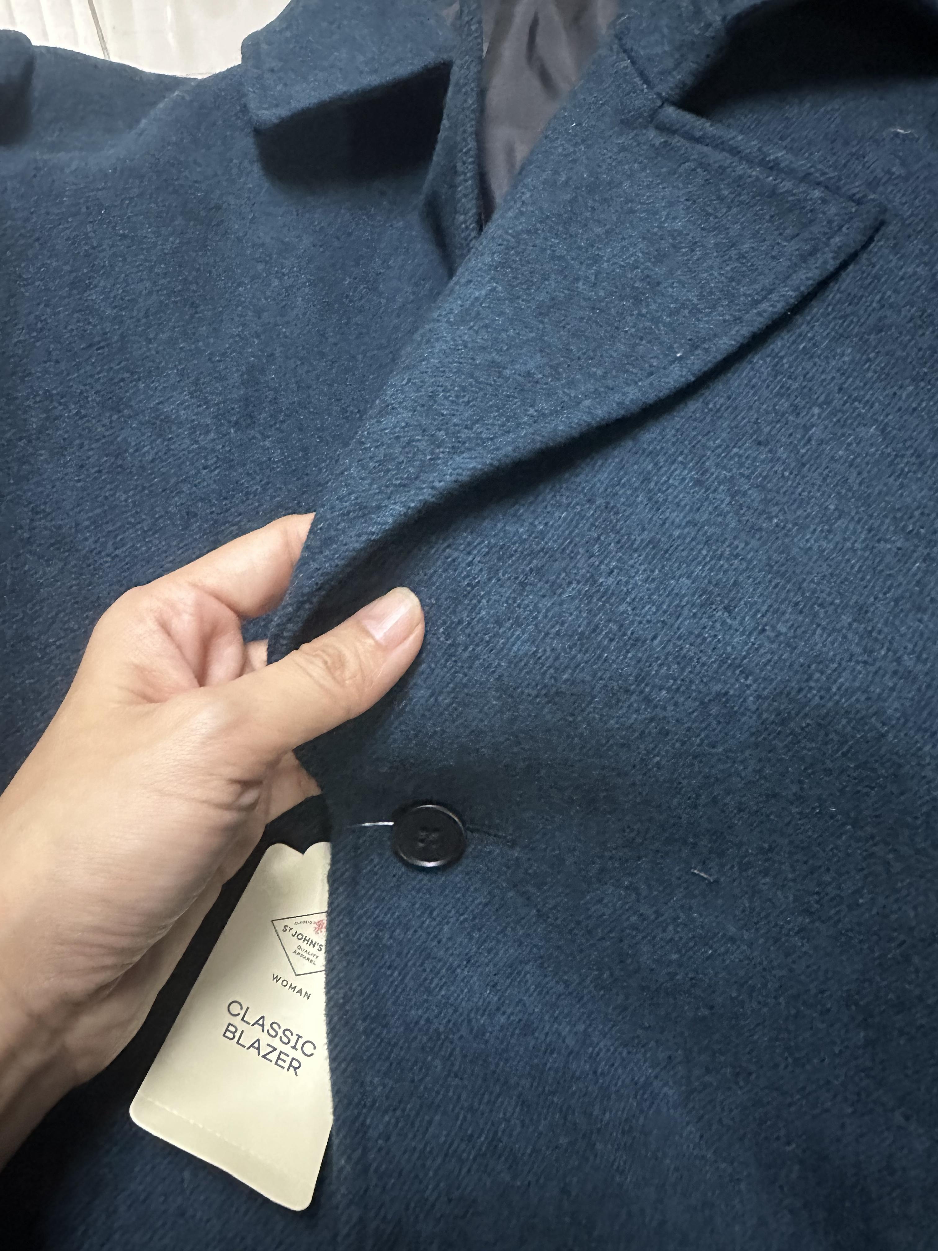 เสื้อโค้ทวูล Trench coat เสื้อโค้ท โค้ทสีน้ำเงินคราม แบรนด์ Primark สำเนา