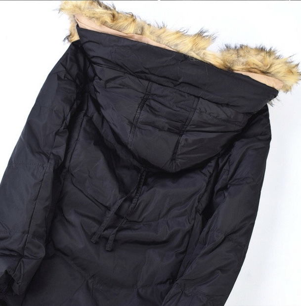 เสื้อกันหนาว โค้ทขนเป็ด เสื้อฮู้ดเฟอร์ บุขนเป็ด สีดำ (padded puffer coat สำเนา สำเนา ดำ