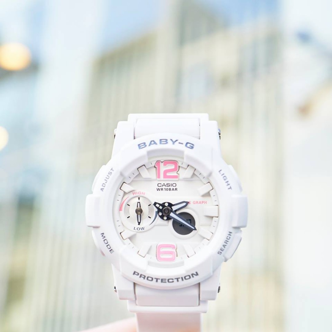 CASIO BABY-G นาฬิกาข้อมือ นาฬิกากันน้ำ นาฬิกาของแท้ ประกันศูนย์ CMG 1 ปี รุ่น BGA-180BE-7B นาฬิกาสีขาว