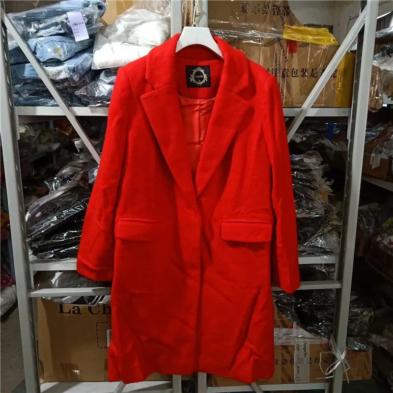 เสื้อโค้ท เสื้อกันหนาว เนื้อผ้าสักหลาดวูล สีแดง แบรนด์ COOLPOOL