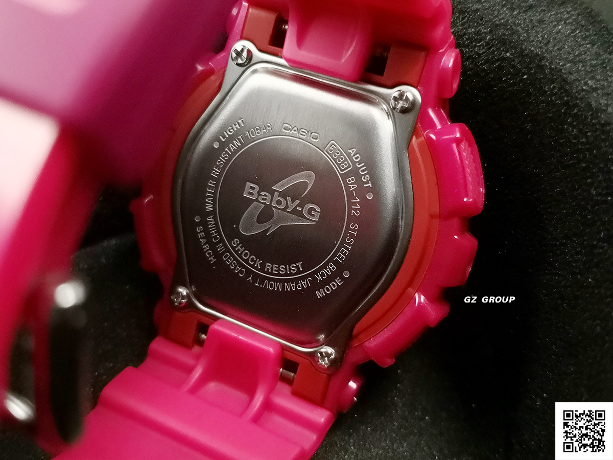 CASIO MID YEAR SALE BABY-G พร้อมส่ง นาฬิกาข้อมือ นาฬิกากันน้ำ นาฬิกาของแท้ ประกันศูนย์ CMG 1 ปี รุ่น BA-112-4A นาฬิกาสีชมพู