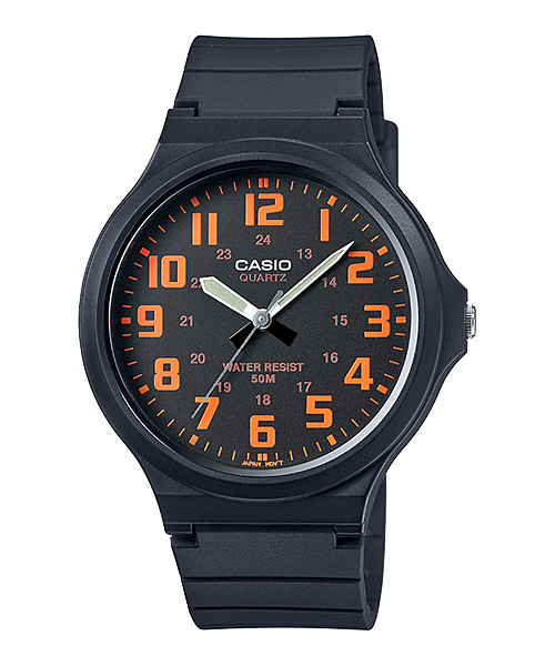 CASIO นาฬิกาคาสิโอ นาฬิกาข้อมือ นาฬิกากันน้ำ นาฬิกาของแท้ ประกันศูนย์ CMG 1 ปี รุ่น MW-240-4B นาฬิกาสีดำ