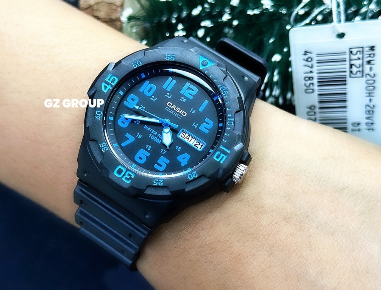 CASIO นาฬิกาคาสิโอ นาฬิกาข้อมือ นาฬิกากันน้ำ นาฬิกาของแท้ ประกันศูนย์ CMG 1 ปี รุ่น MRW-200H-2B นาฬิกาสีดำ