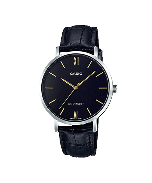 CASIO MID YEAR SALE นาฬิกาคาสิโอ พร้อมส่ง นาฬิกาข้อมือ นาฬิกากันน้ำ นาฬิกาของแท้ BTS ประกันศูนย์ CMG 1 ปี รุ่น LTP-VT01L-1B นาฬิกาสีดำ