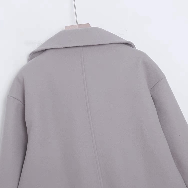 เสื้อโค้ทวูล Trench coat เสื้อโค้ทเฟอร์ โค้ทสักหลาดสีเทาอ่อน แบรนด์ RAY CASSIN