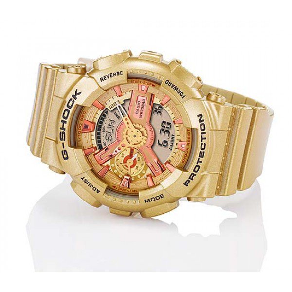 CASIO G-SHOCK นาฬิกาข้อมือ นาฬิกากันน้ำ นาฬิกาของแท้ ประกันศูนย์ CMG 1 ปี รุ่น GMA-S110GD-4A2 นาฬิกาสีทอง