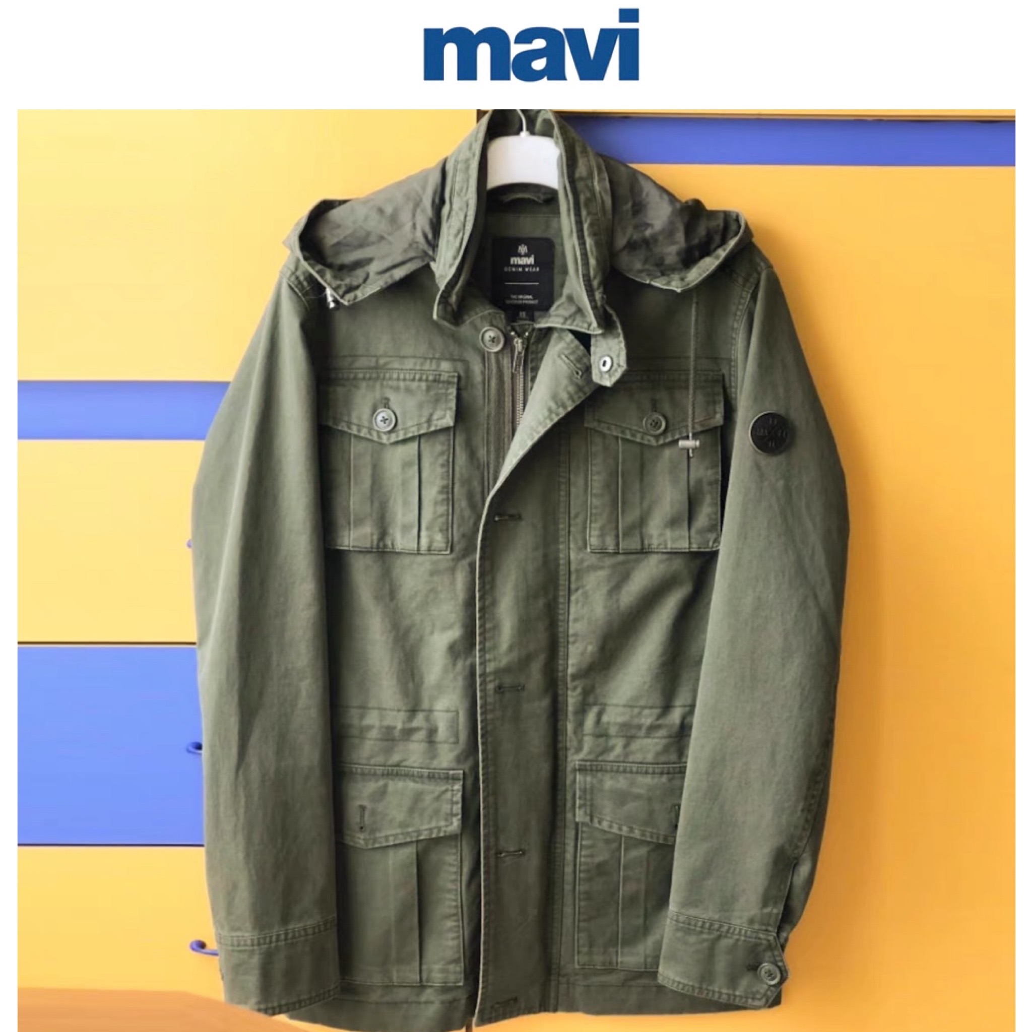 Mavi เสื้อทหาร เสื้อฮู้ด เสื้อนอกแนวทหาร แพทเทินสวย เท่ห์มาก แบรนด์MAVI เขียว