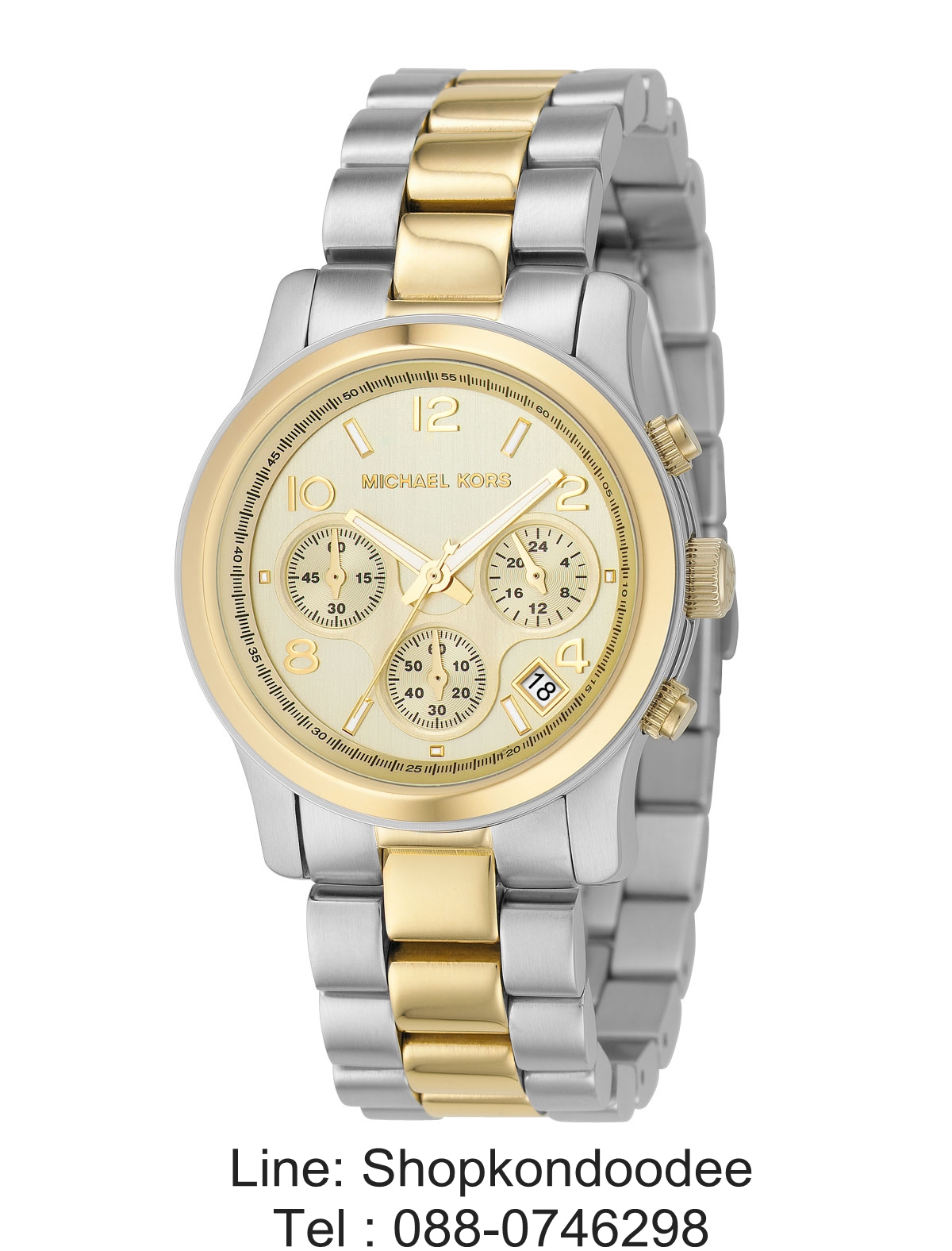 **พร้อมส่ง**นาฬิกาข้อมือ Michael Kors รุ่น MK5137 Michael Kors Women's MK5137 Runway Two Tone Chronograph Watch