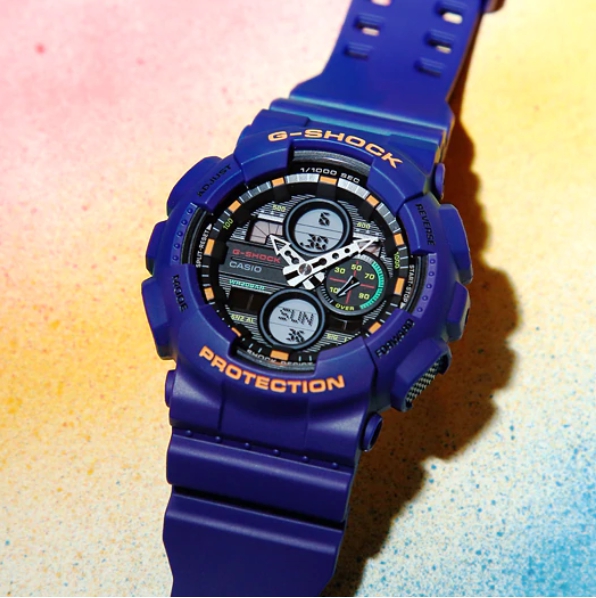 CASIO G-SHOCK นาฬิกาข้อมือ นาฬิกากันน้ำ นาฬิกาของแท้ ประกันศูนย์ CMG 1 ปี รุ่น GA-140-6A นาฬิกาสีม่วง
