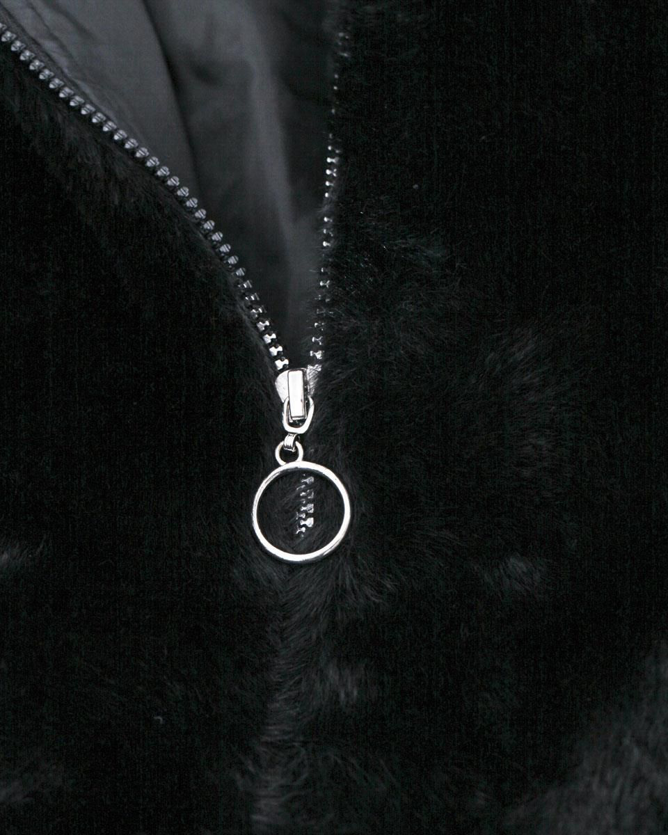 pepco เสื้อเฟอร์กันหนาว หมวกฮู้ด เสื้อขน FLUFFY Coat แบรนด์ PEPCO ดำ / เบจ