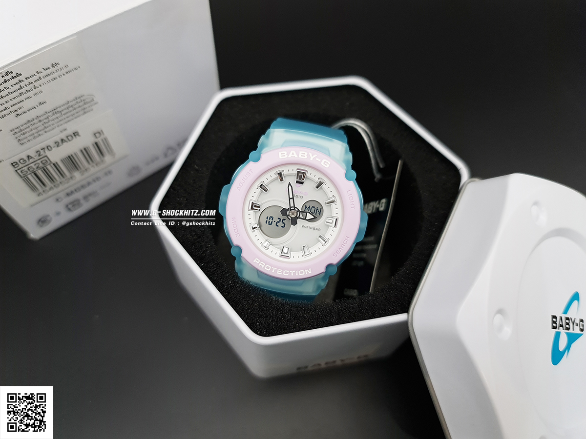 CASIO BABY-G นาฬิกาข้อมือ นาฬิกากันน้ำ นาฬิกาของแท้ ประกันศูนย์ CMG 1 ปี รุ่น BGA-270-2A นาฬิกาสีฟ้า