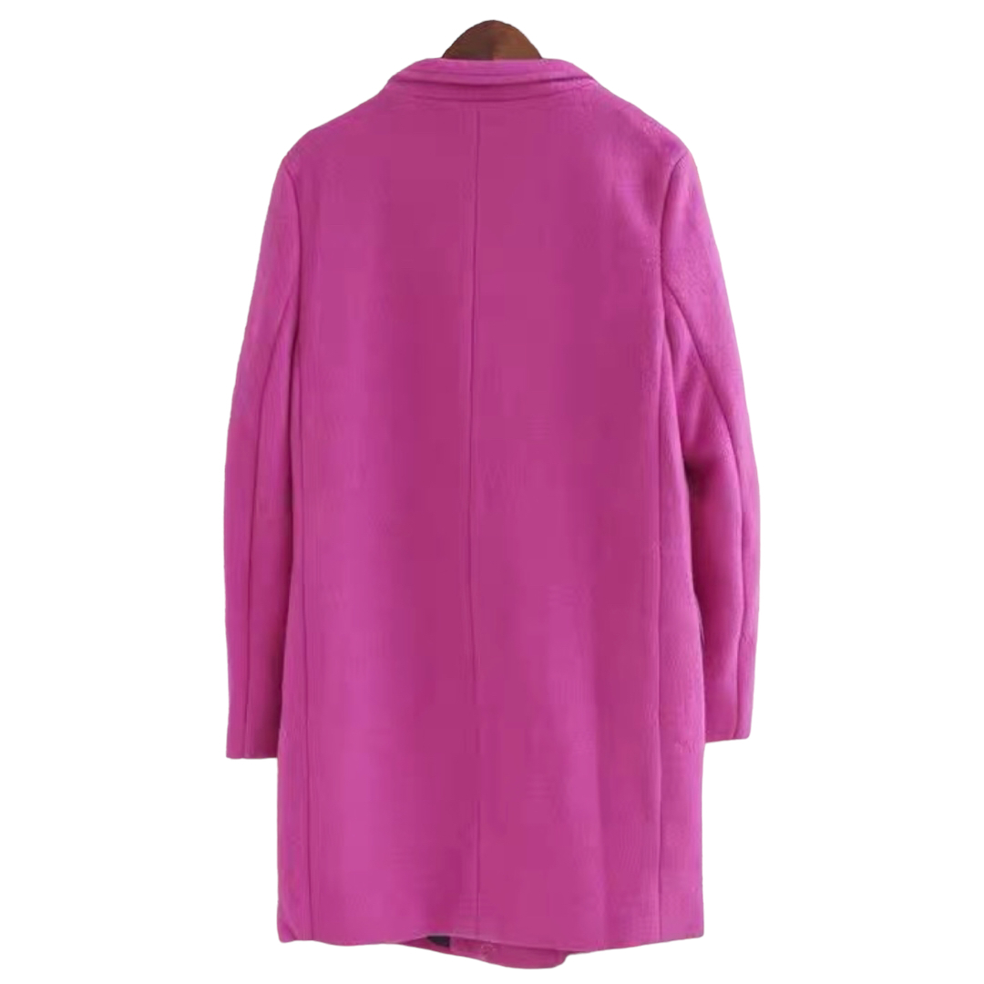 i.5S เสื้อโค้ท peacoat เสื้อโค้ทเฟอร์ โค้ทสักหลาดสีชมพูสด แบรนด์ i.5S สำเนา สำเนา สำเนา