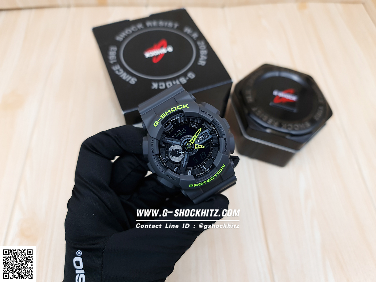 CASIO G-SHOCK นาฬิกาข้อมือ นาฬิกากันน้ำ นาฬิกาของแท้ ประกันศูนย์ CMG 1 ปี รุ่น GA-110LN-8 นาฬิกาสีดำ