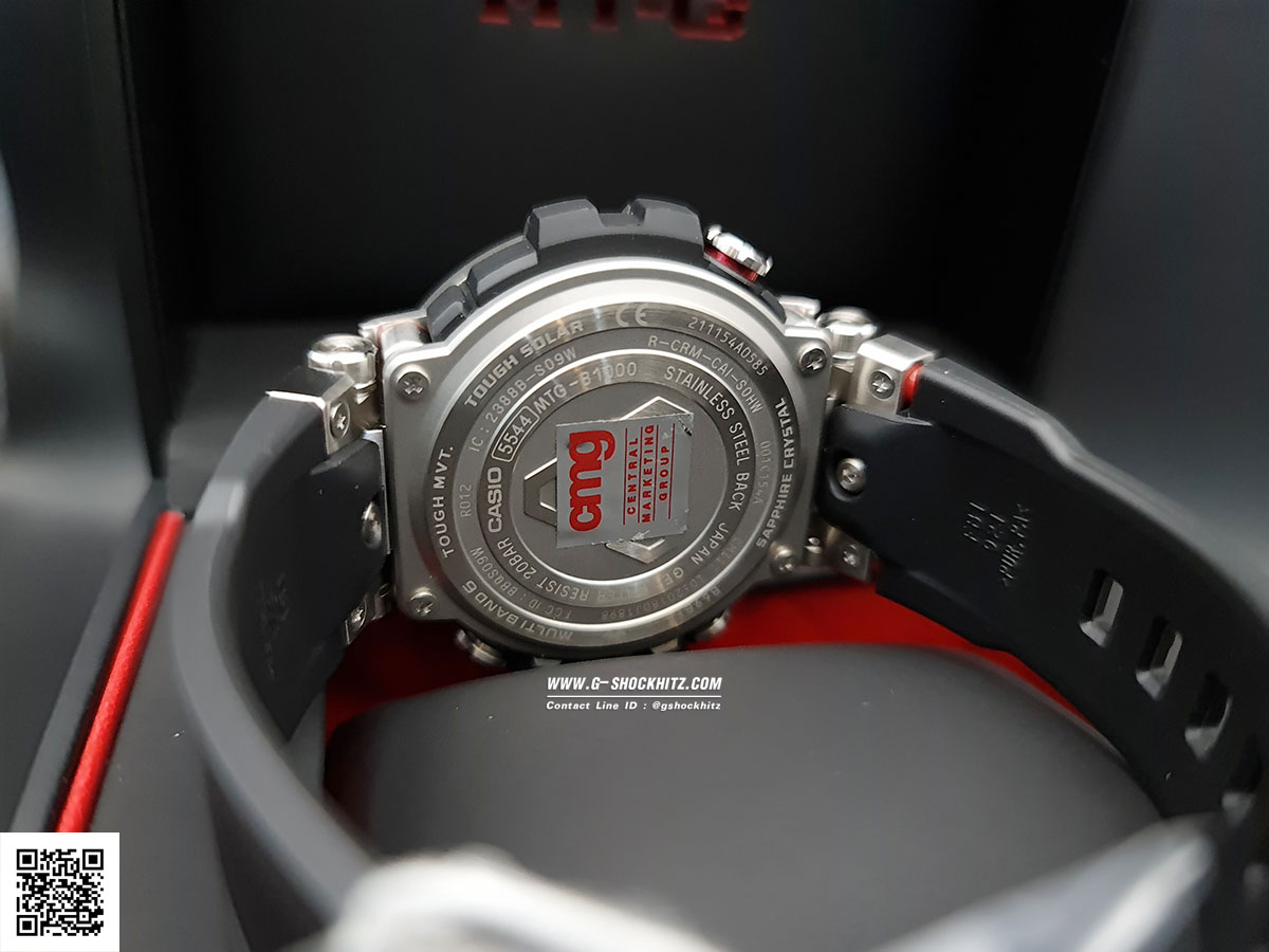 CASIO MID YEAR SALE G-SHOCK นาฬิกาข้อมือ นาฬิกากันน้ำ นาฬิกาของแท้ ประกันศูนย์ CMG 1 ปี รุ่น MTG-B1000-1A นาฬิกาสีเงิน