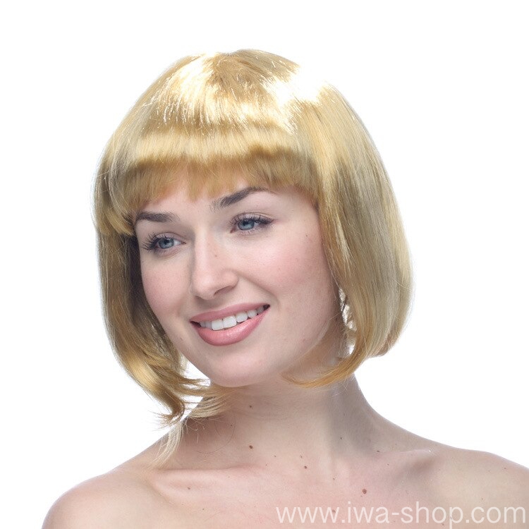 วิกบ๊อบสั้น หน้าม้า วิกผมปารตี้ วิกผมแฟนซี วิกผมคอสเพลย์ วิกผมสี สวยเฉี่ยว เปรี้ยวบาดใจ ทอง