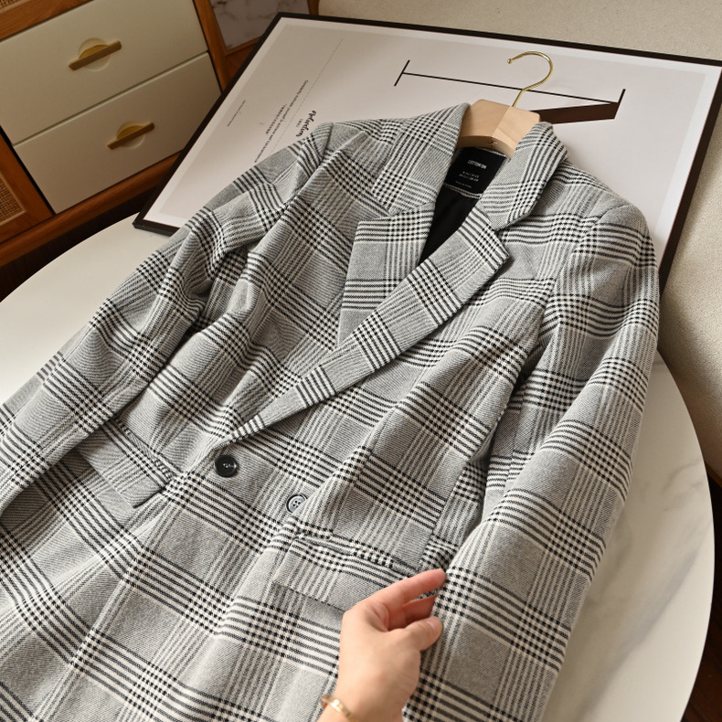 เสื้อโค้ท เสื้อคลุม ทรงสูท ลายตาราง checked plaid blazer gingerham เสื้อคลุม เบลเซอร์ Blazer check ❄️แบรนด์✨H&M✨ แท้💯% แบรนด์ สำเนา