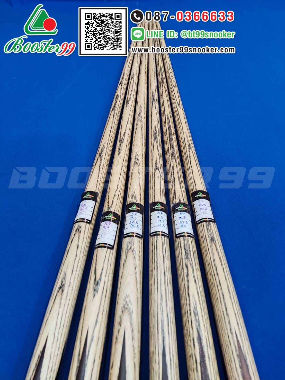 [MB05] ไม้คิวท่อนเดียว จำปาแหลม 5 จำปา (ป้ายขาว)