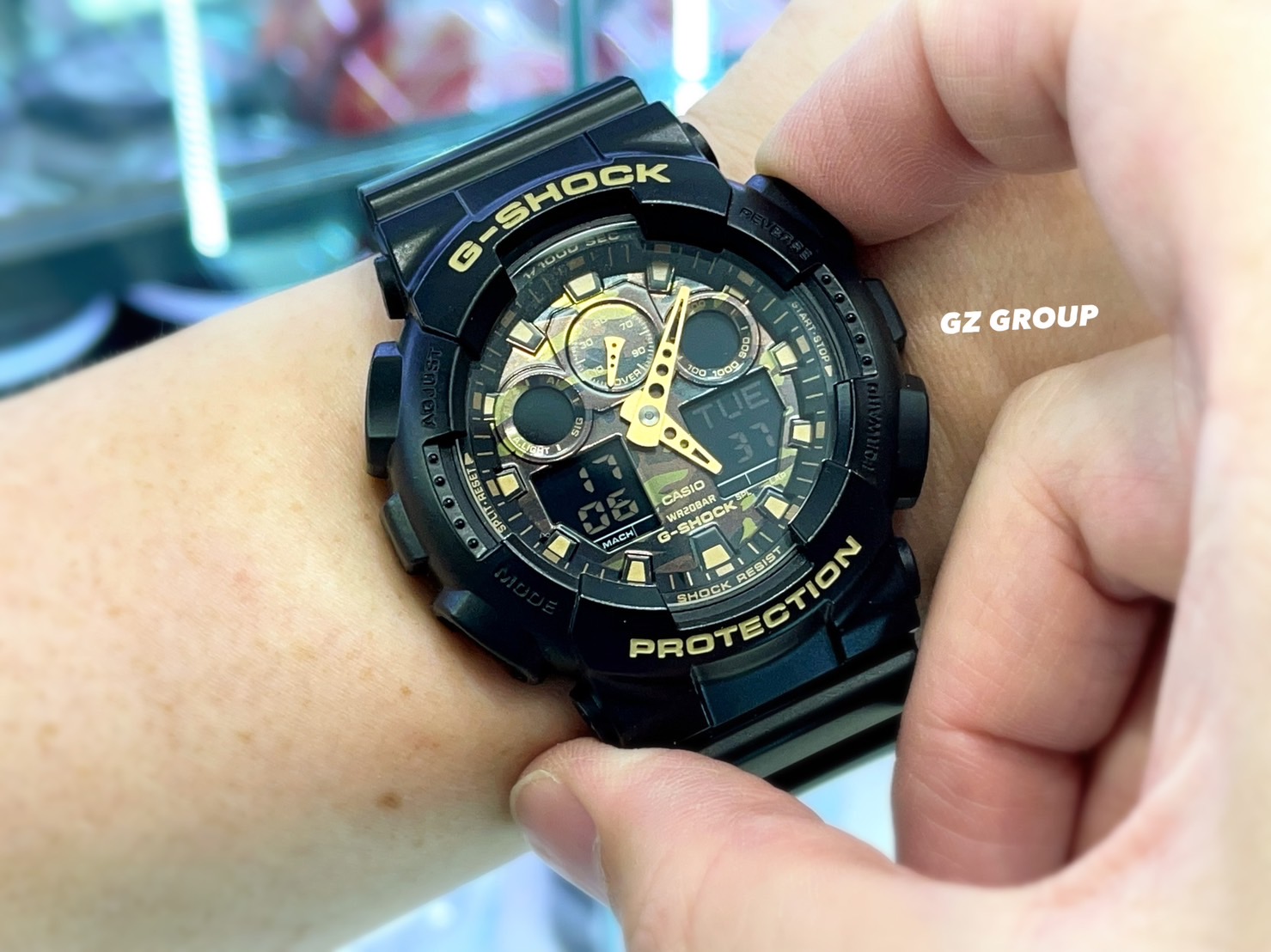 CASIO G-SHOCK นาฬิกาข้อมือ นาฬิกากันน้ำ นาฬิกาของแท้ ประกันศูนย์ CMG 1 ปี รุ่น GA-100CF-1A9 นาฬิกาสีดำ