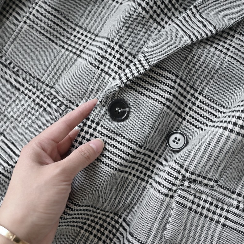 เสื้อโค้ท เสื้อคลุม ทรงสูท ลายตาราง checked plaid blazer gingerham เสื้อคลุม เบลเซอร์ Blazer check ❄️แบรนด์✨H&M✨ แท้💯% แบรนด์ สำเนา