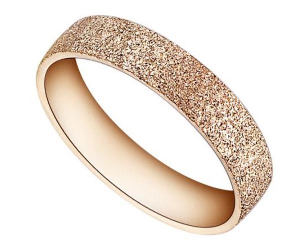 แหวนผู้หญิง สี rose gold แหวนเรียบ พ่นทราย แบบสวย ใส่ทำงาน เรียน ได้ทุกโอกาส 118179