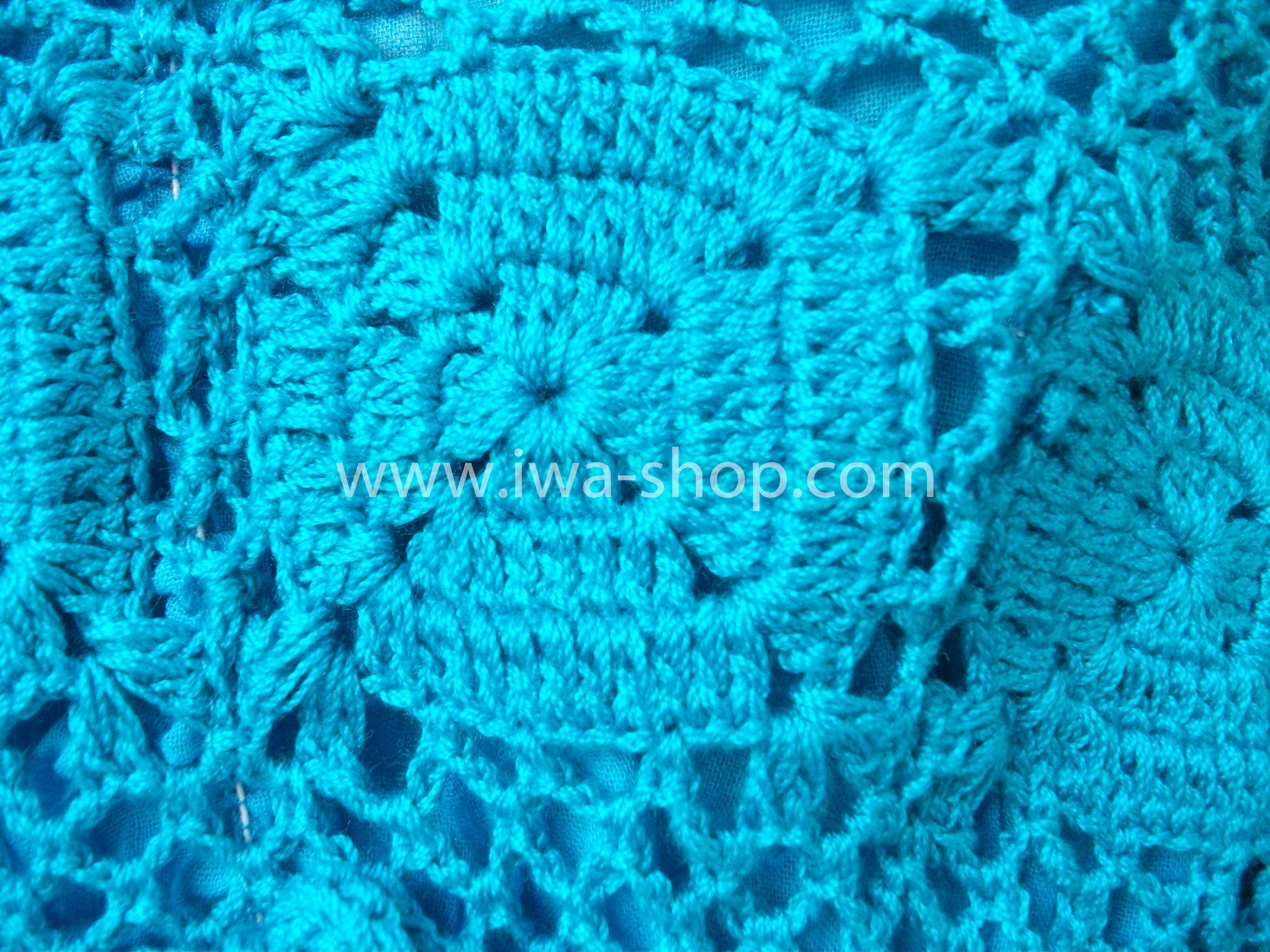 ชุดเดรสโครเชต์สลับสี ฟ้าขาว ชุดถักโครเชต์ ชุดเดรสฮาวาย ชุดฮาวายน่ารัก ชุดเที่ยวทะเล ชุดเดรสไปทะเล น่ารักๆ maxi dress ทะเล