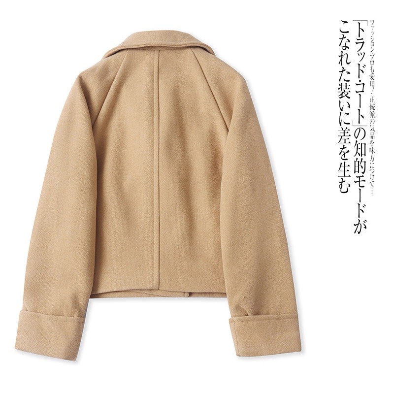 Love tree เสื้อโค้ทกันหนาว เสื้อกันหนาว peacoat contempoโค้ทวูล สีcamel belt coat สีครีมเบจ แบรนด์ ANNA FIELD สำเนา Camel