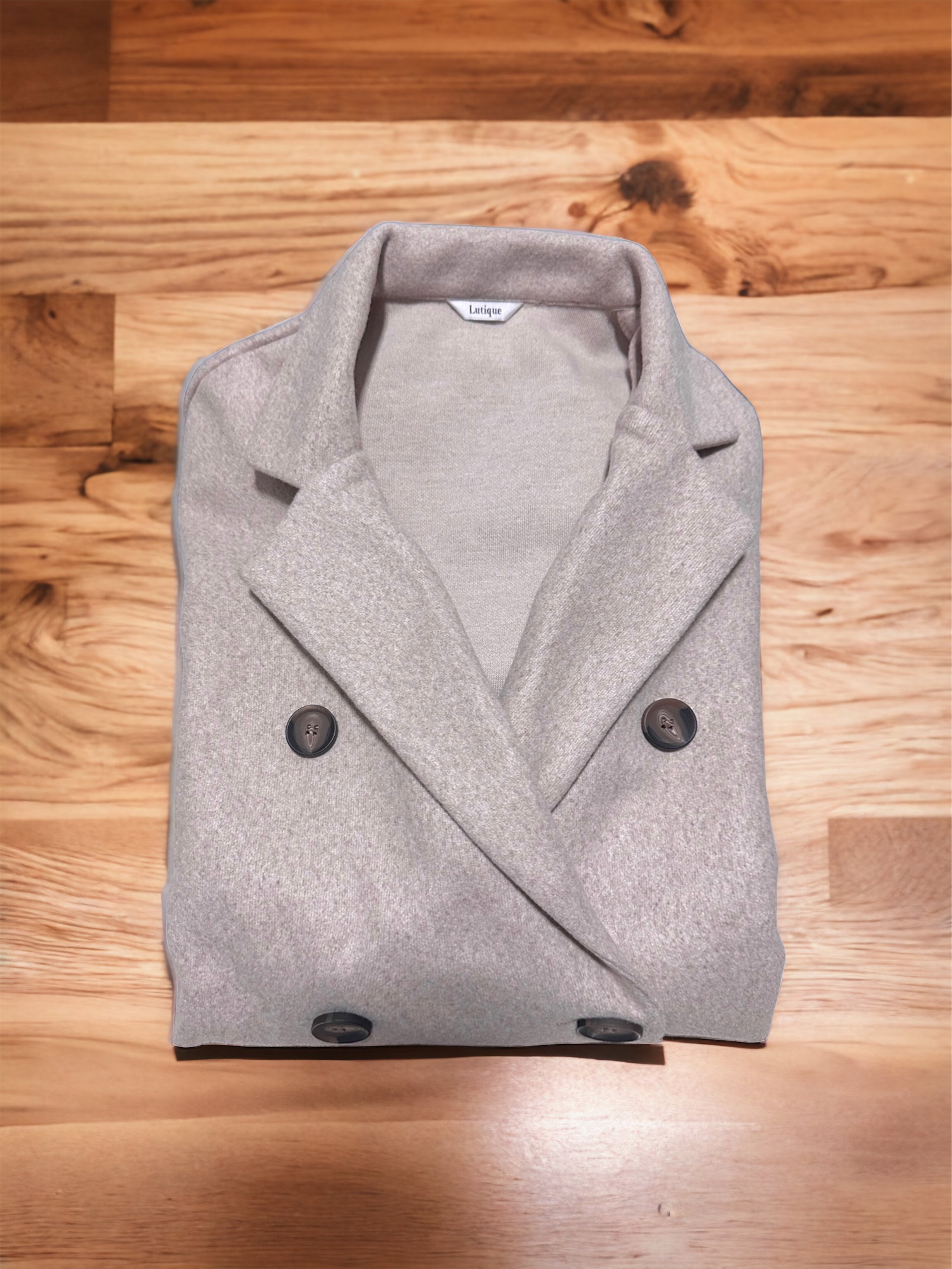 Lutique เสื้อโค้ทวูล Trench coat เสื้อโค้ทเฟอร์ โค้ทสักหลาดสีเบจ แบรนด์ LUTIQUE