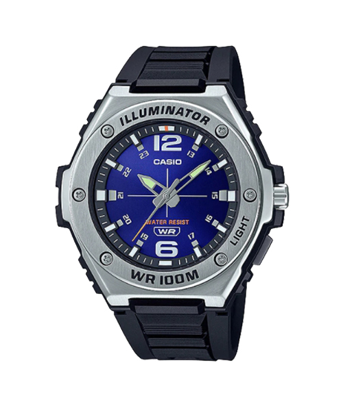 CASIO นาฬิกาคาสิโอ นาฬิกาข้อมือ นาฬิกากันน้ำ นาฬิกาของแท้ ประกันศูนย์ CMG 1 ปี รุ่น MWA-100H-2A นาฬิกาสีดำ