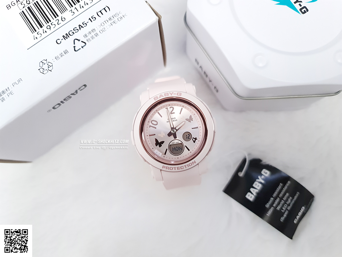 CASIO BABY-G นาฬิกาข้อมือ นาฬิกากันน้ำ นาฬิกาของแท้ ประกันศูนย์ CMG 1 ปี รุ่น BGA-290BD-4A นาฬิกาสีชมพู