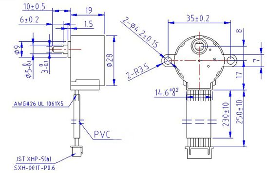 Stepper motor 4-phase 12v