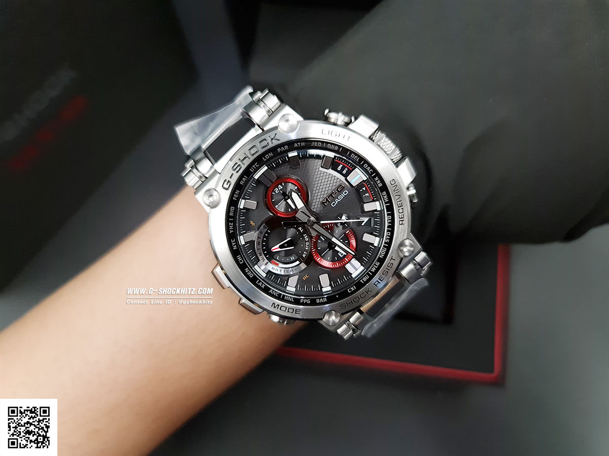 CASIO G-SHOCK นาฬิกาข้อมือ นาฬิกากันน้ำ นาฬิกาของแท้ ประกันศูนย์ CMG 1 ปี รุ่น MTG-B1000D-1A นาฬิกาสีเงิน