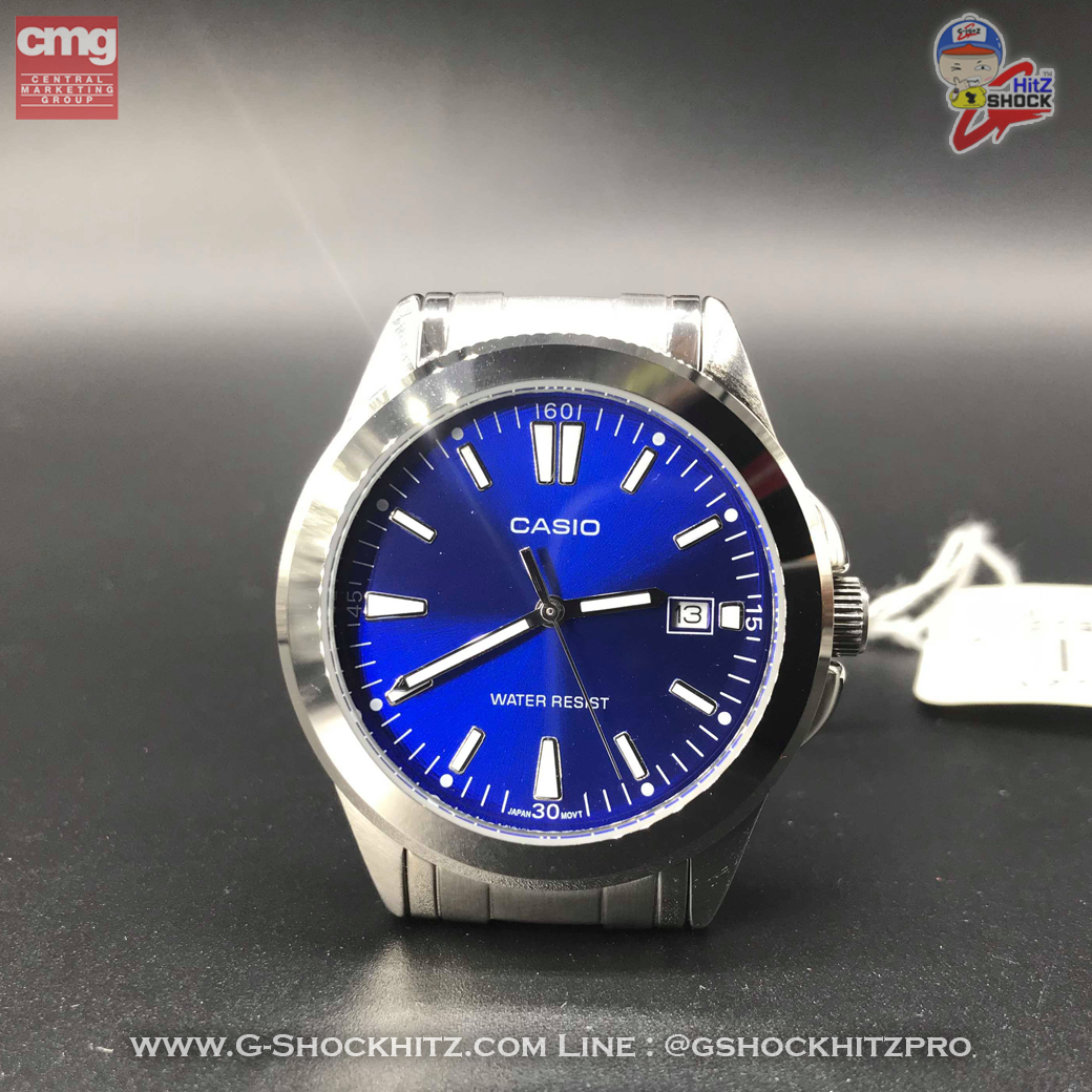 CASIO นาฬิกาคาสิโอ นาฬิกาข้อมือ นาฬิกากันน้ำ นาฬิกาของแท้ ประกันศูนย์ CMG 1 ปี รุ่น MTP-1215A-2A2 นาฬิกาสีเงิน