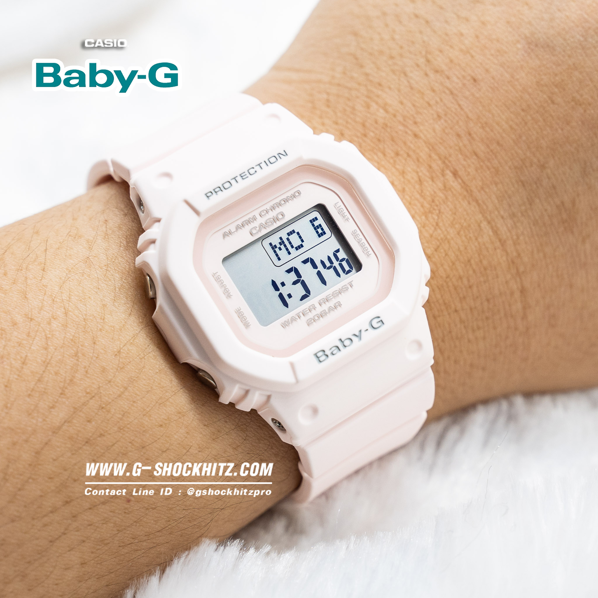 CASIO BABY-G นาฬิกาข้อมือ นาฬิกากันน้ำ นาฬิกาของแท้ ประกันศูนย์ CMG 1 ปี รุ่น BGD-560-4 นาฬิกาสีชมพู