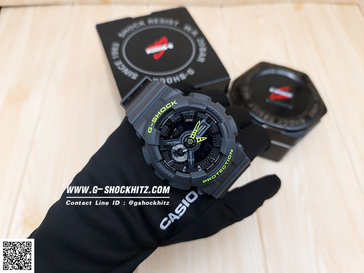 CASIO G-SHOCK นาฬิกาข้อมือ นาฬิกากันน้ำ นาฬิกาของแท้ ประกันศูนย์ CMG 1 ปี รุ่น GA-110LN-8 นาฬิกาสีดำ