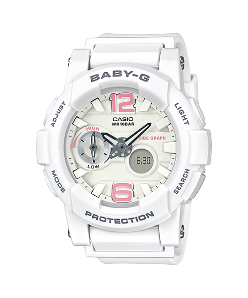 CASIO BABY-G นาฬิกาข้อมือ นาฬิกากันน้ำ นาฬิกาของแท้ ประกันศูนย์ CMG 1 ปี รุ่น BGA-180BE-7B นาฬิกาสีขาว
