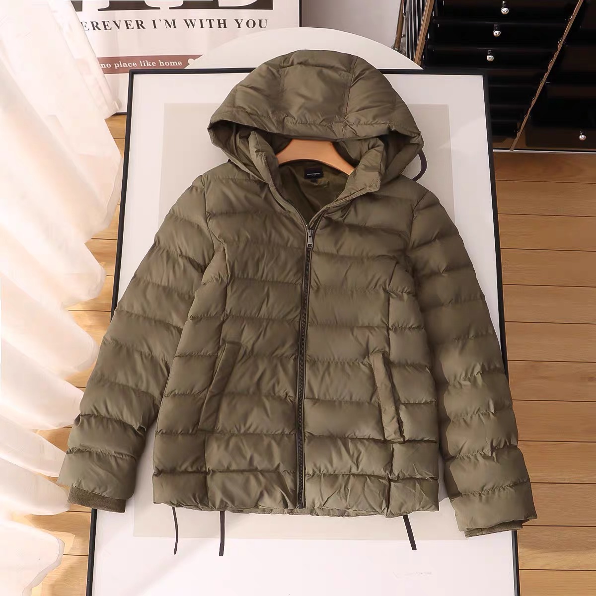 เสื้อกันหนาว เสื้อฮู้ดเฟอร์ บุนวมอุ่น แบรนด์ Lawrance Grey Newyork (padded puffer coat