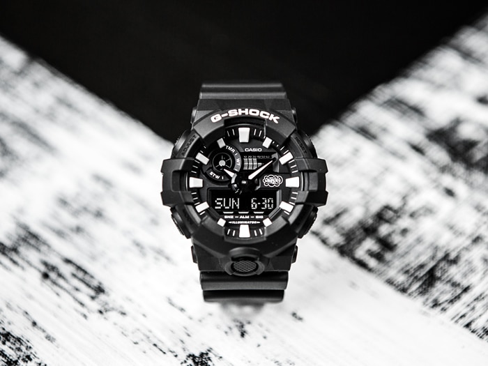 CASIO G-SHOCK นาฬิกาข้อมือ นาฬิกากันน้ำ นาฬิกาของแท้ ประกันศูนย์ CMG 1 ปี รุ่น GA-700EH-1A นาฬิกาสีดำ