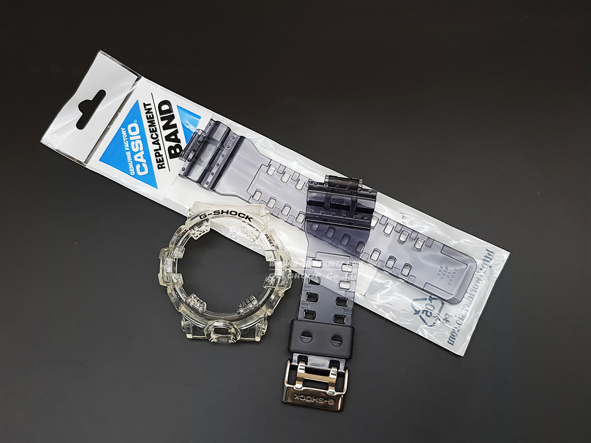 CASIO GENUINE FACTORY CASIO REPLACEMENT อะไหล่นาฬิกา G-SHOCK รุ่น GA-700SK-1A กรอบสายสีใสดำ